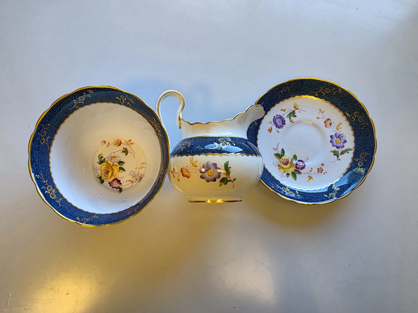11-Pc Tuscan England Bone China Cobalt Blue Gold Dessert Set - photo 3