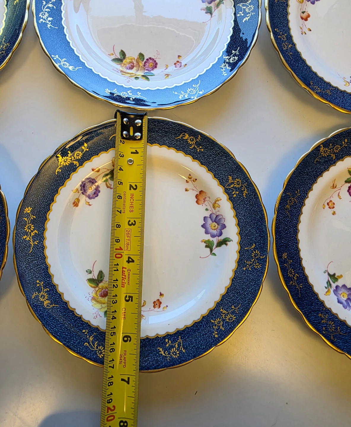 11-Pc Tuscan England Bone China Cobalt Blue Gold Dessert Set - photo 5