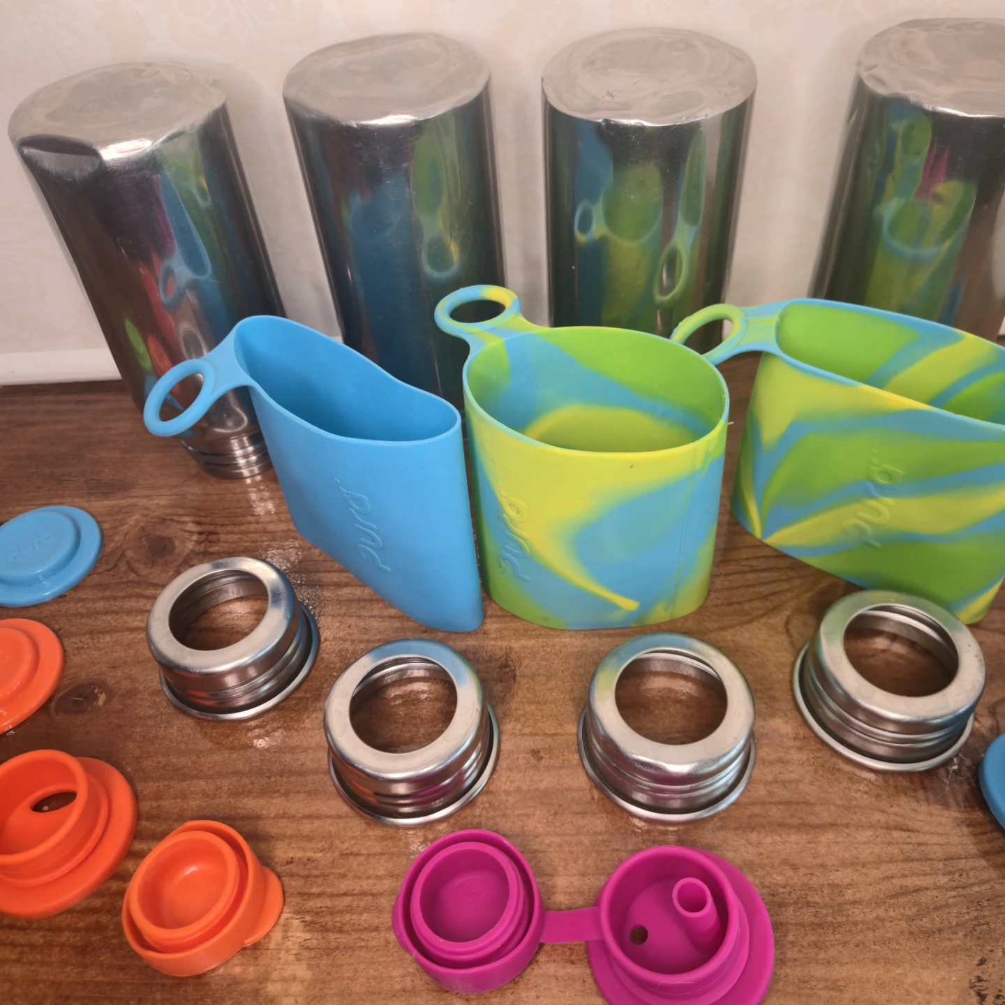 Pura Stainless Steel Water Bottles with Lids & Sleeves - photo 4