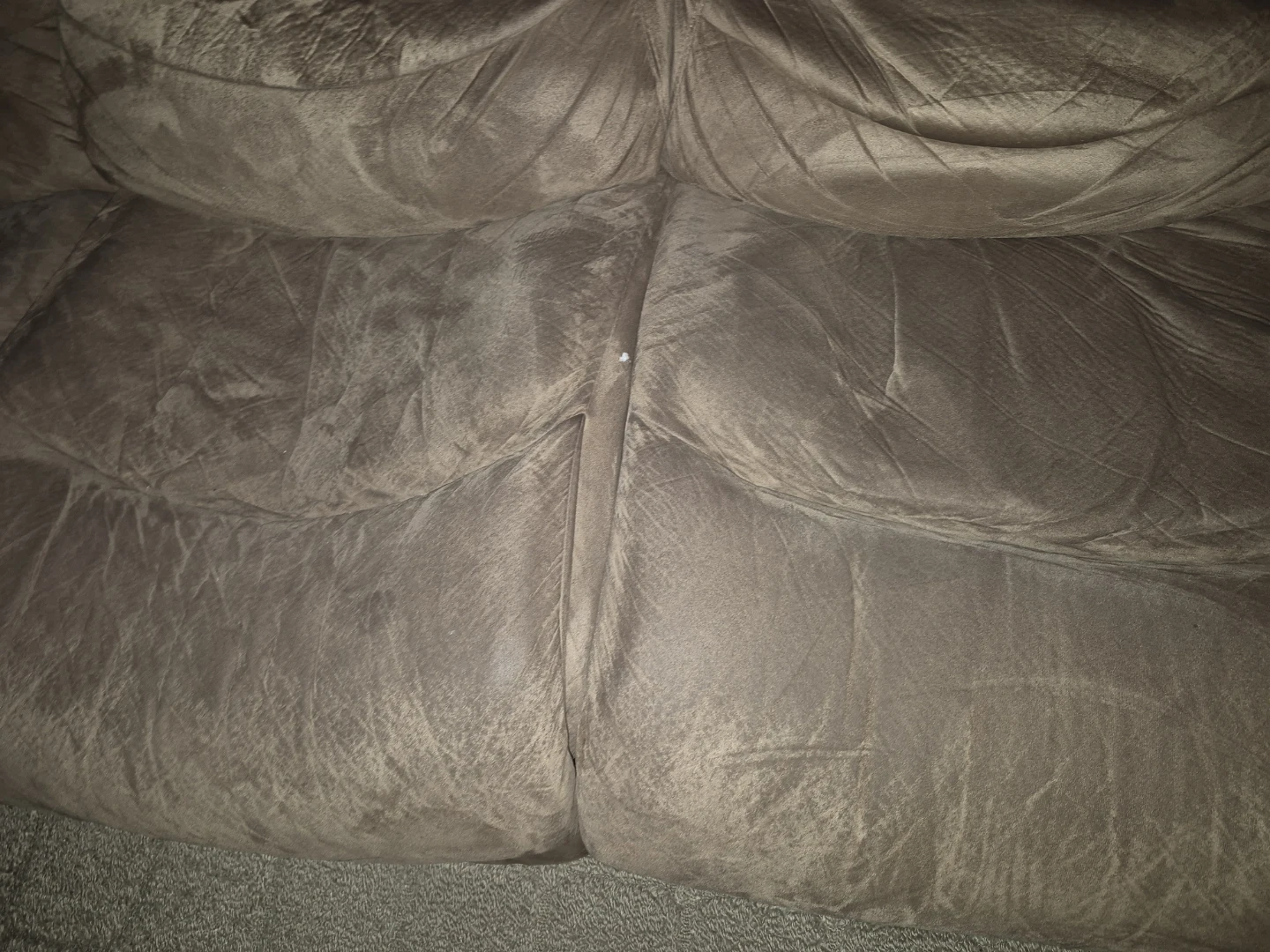 FREE couch, has 2 end recliners - photo 2