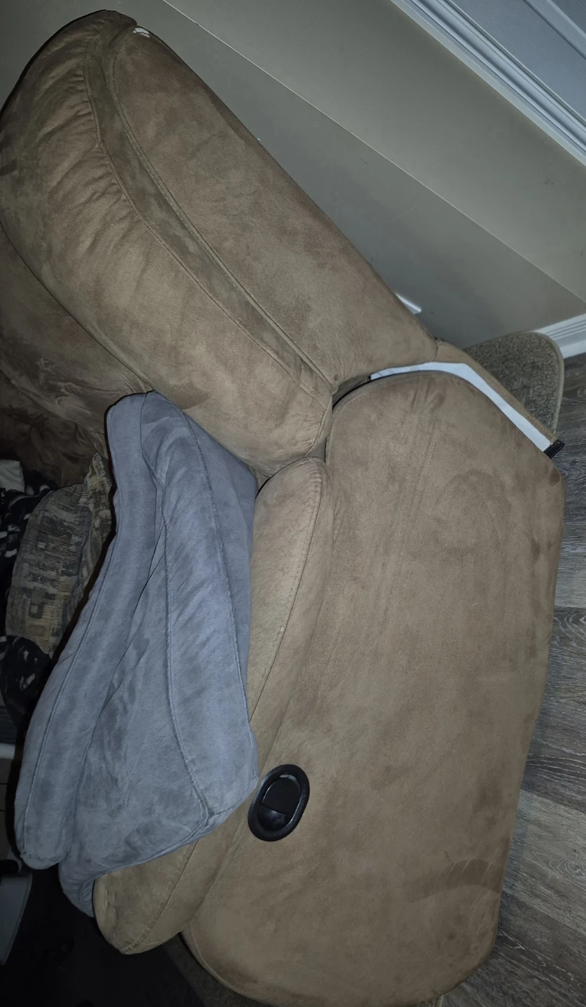 FREE couch, has 2 end recliners - photo 3