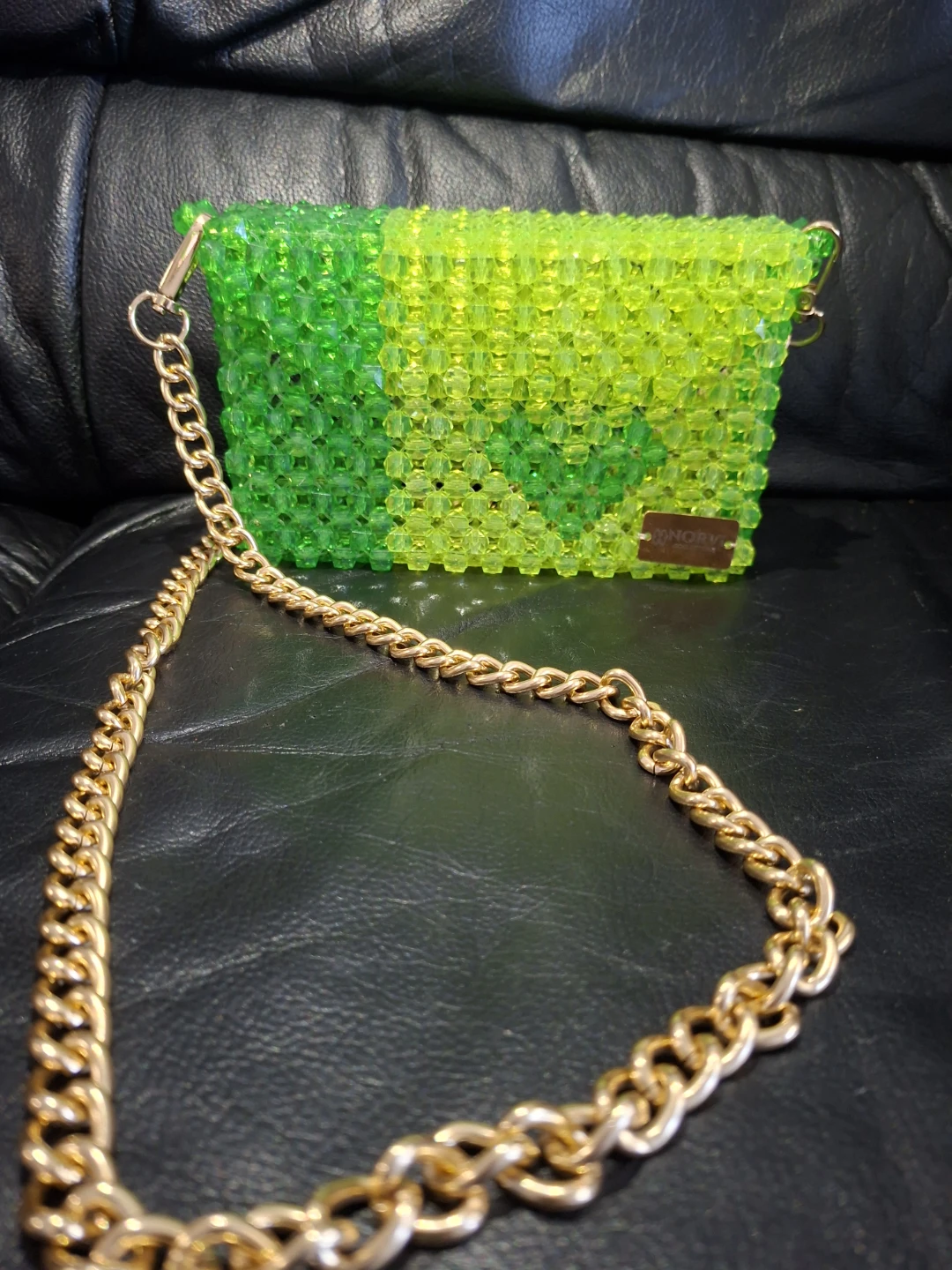 Beaded Clutch Purse with Gold Chain - photo 2