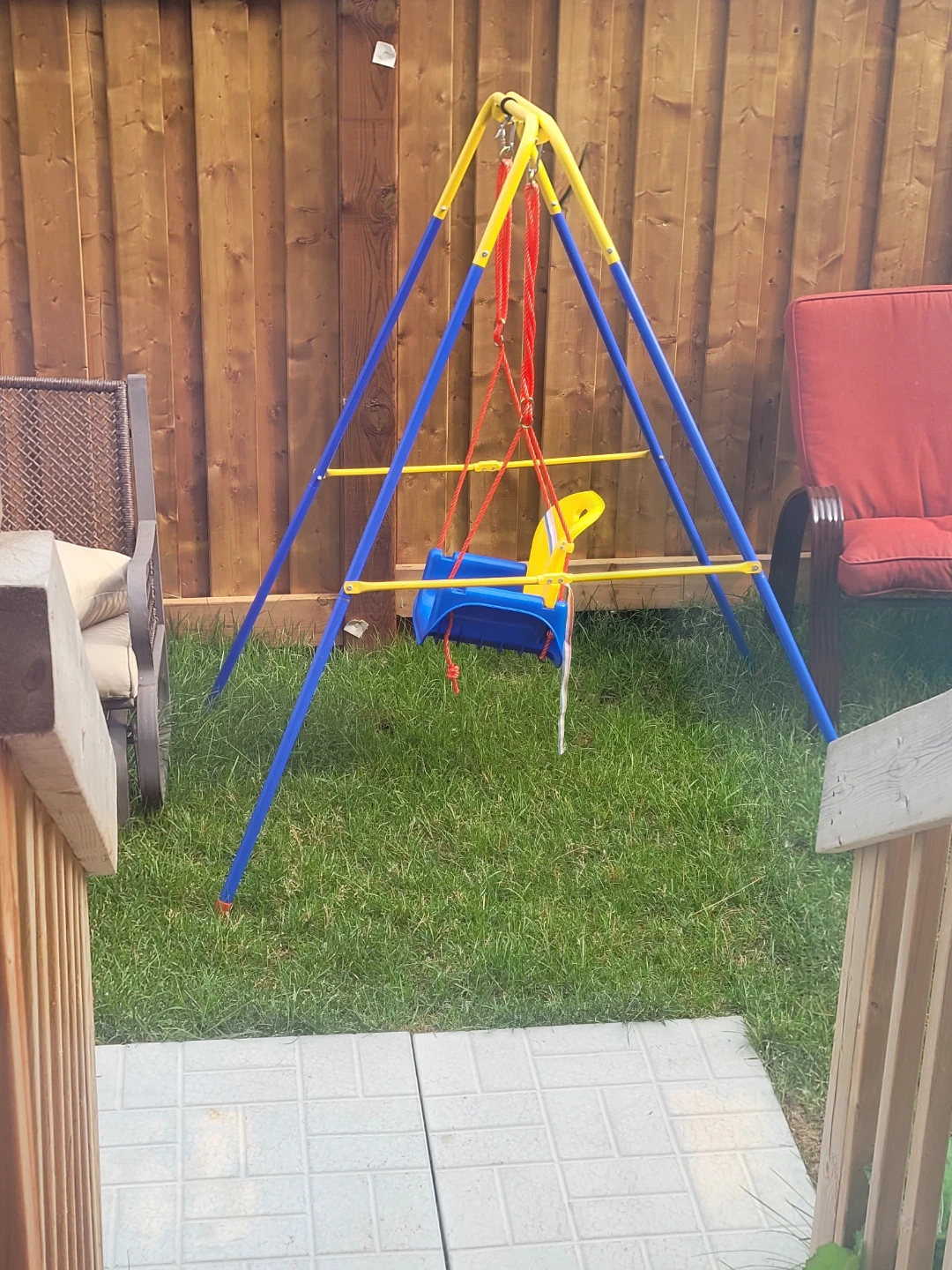 Blue and Yellow Children's Swing