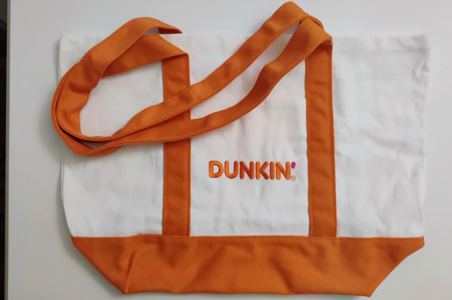 Dunkin' Canvas Tote Bag - White and Orange