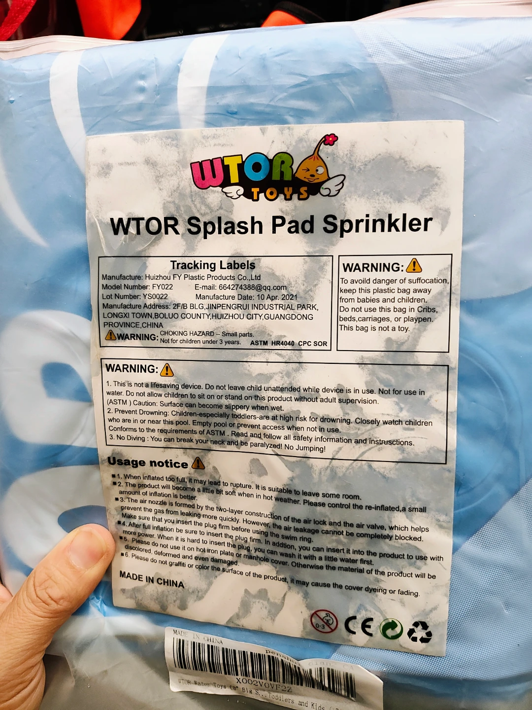 WTOR Toys Splash Pad Sprinkler