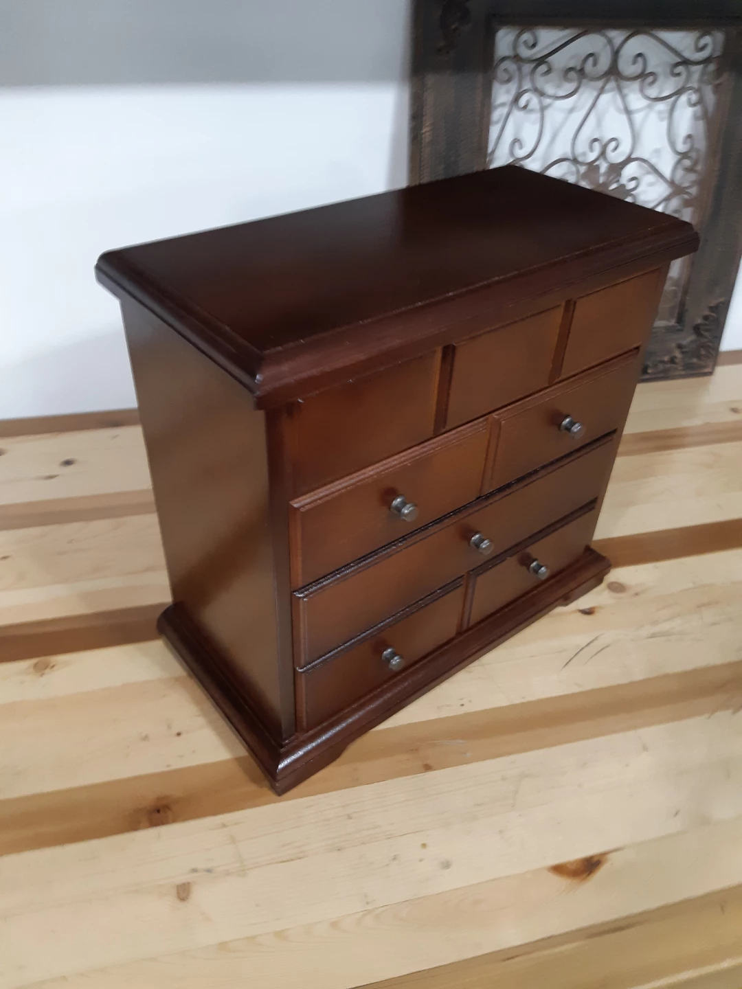 Wooden 3 drawer Jewelry Box with mirror - photo 5