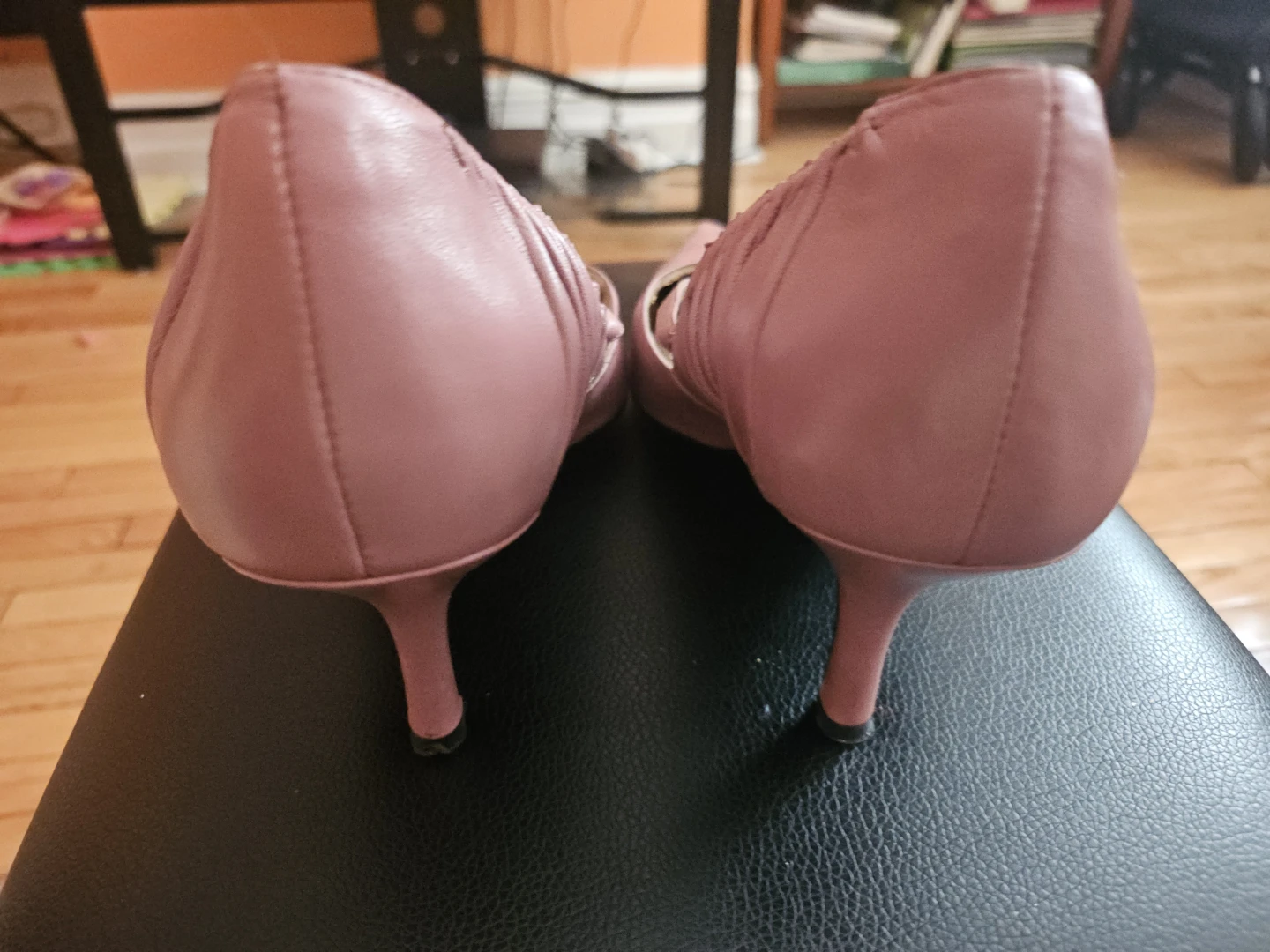 Pink Leather Kitten Heel Pumps - photo 5