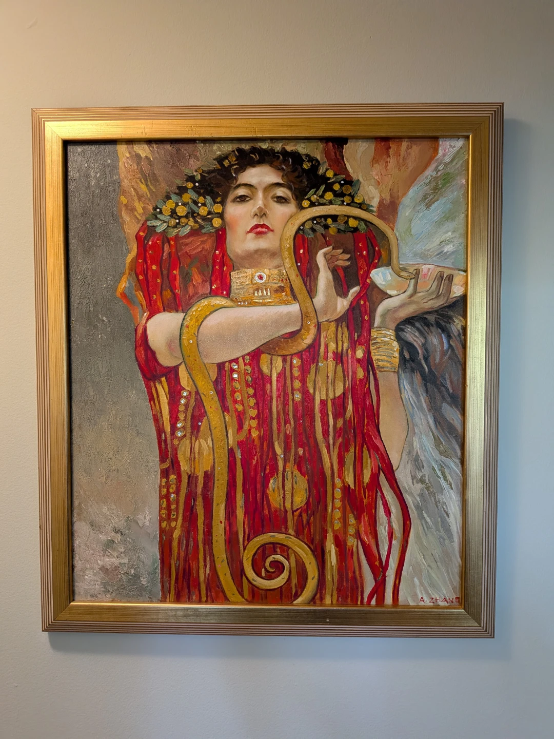 Painting by A. Zhang - portraying the Hygieia by Gustav Klimt
