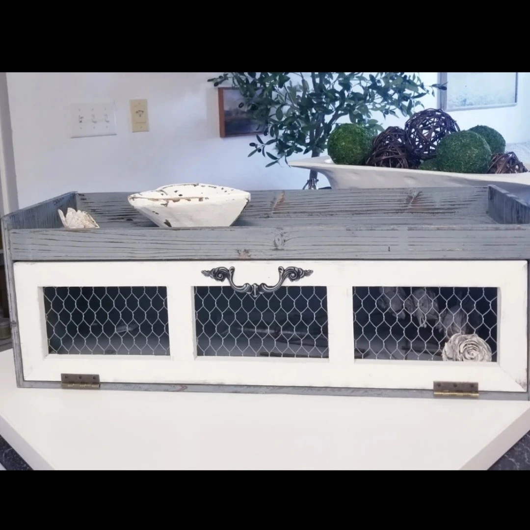 Farmhouse Chicken Wire Countertop Organizer, Cabinet, Home Decor - photo 2