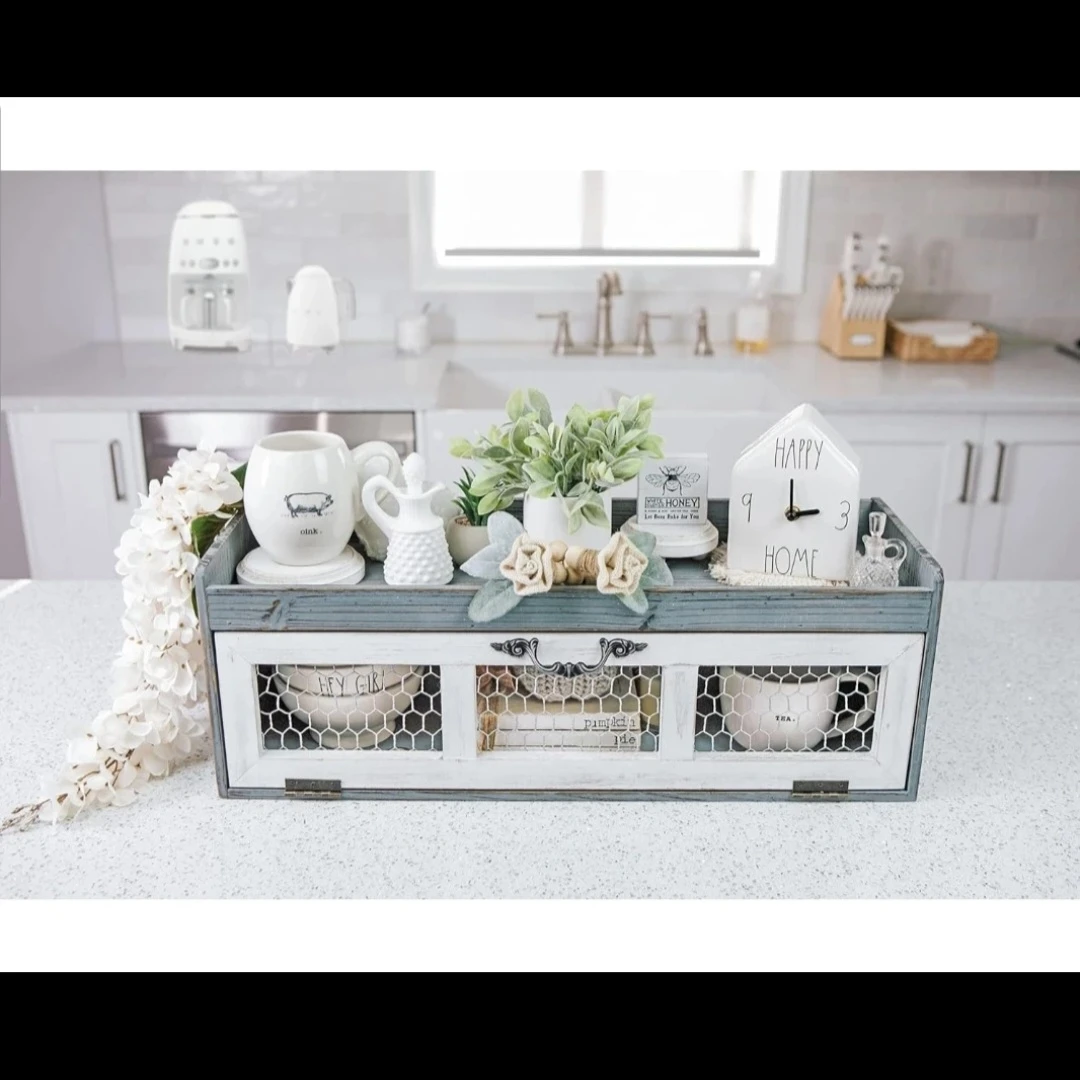 Farmhouse Chicken Wire Countertop Organizer, Cabinet, Home Decor - photo 5