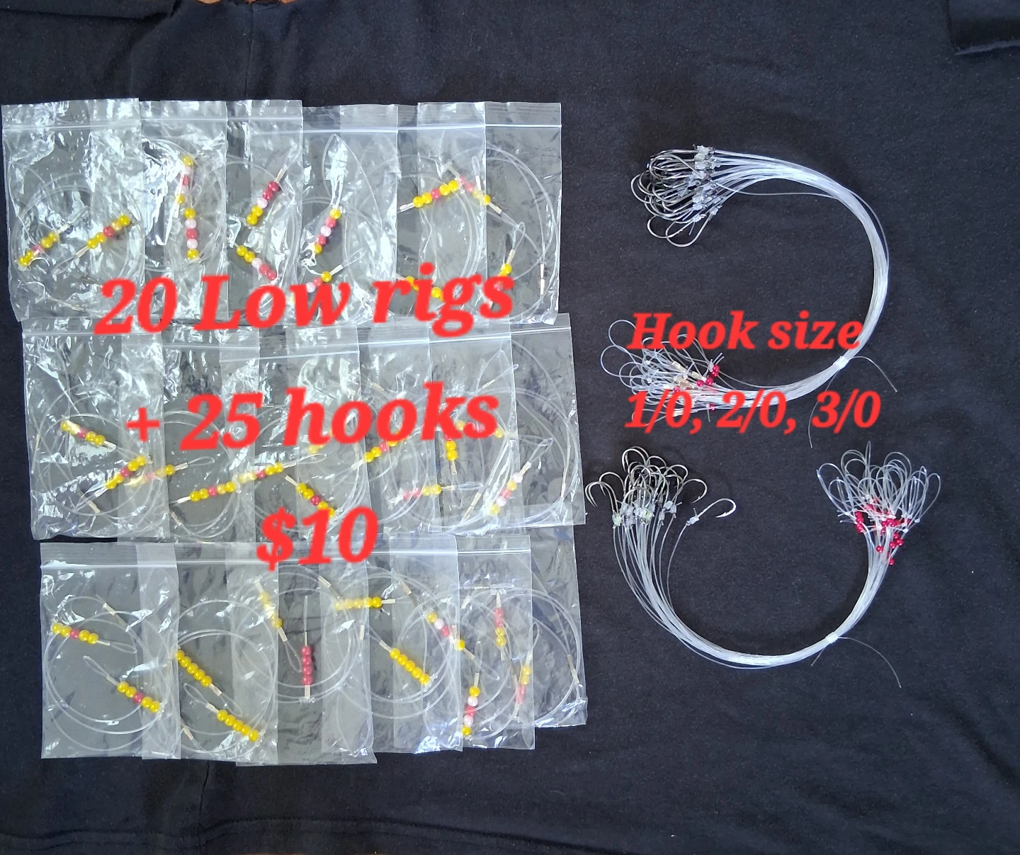20 Low Rigs + 25 Hooks Fishing Tackle Set - photo 2