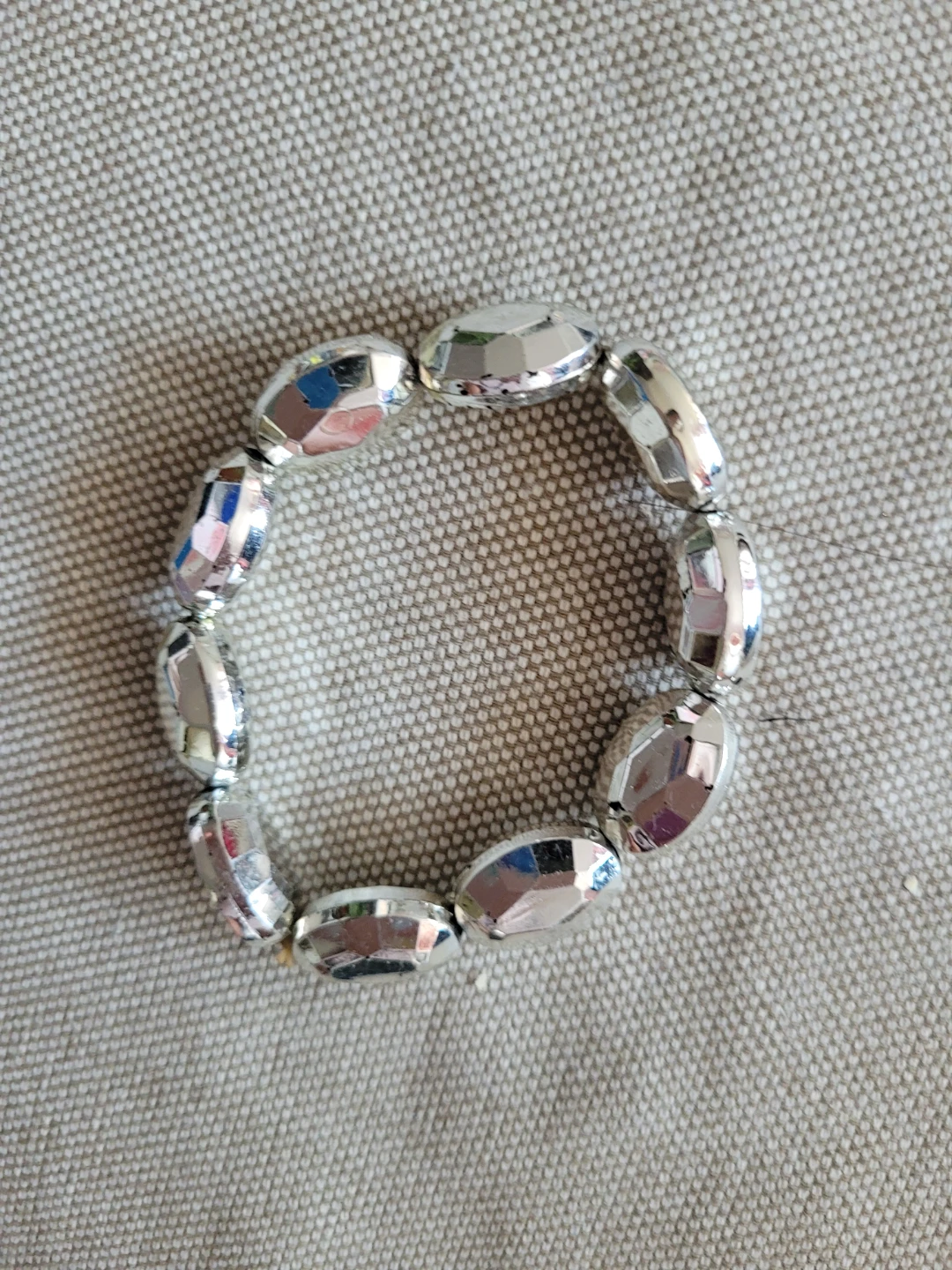 Silver Beaded Stretch Bracelet