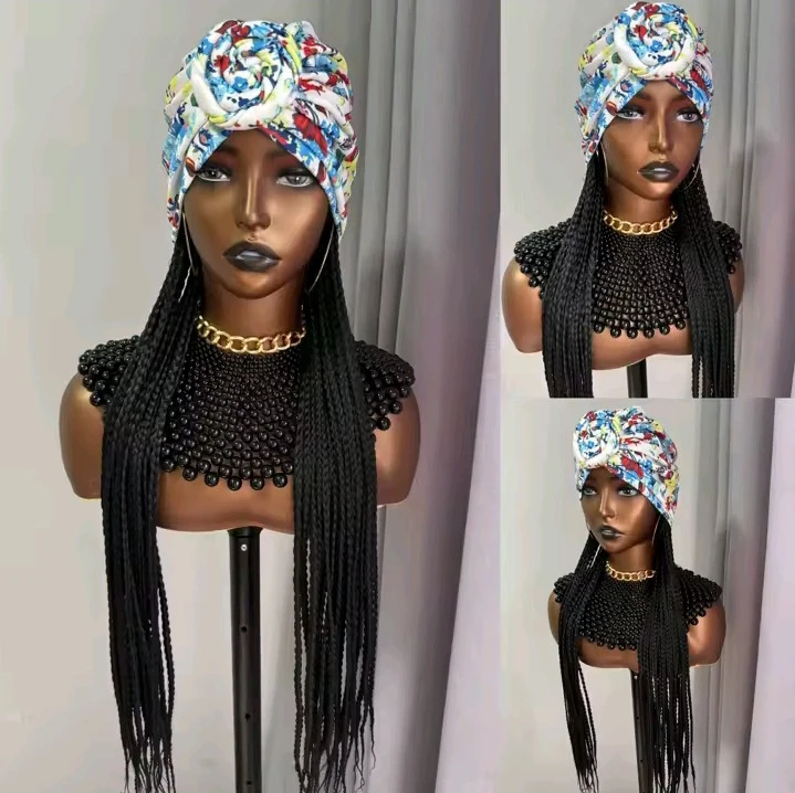New!! Braided Wig with Headband and Turban