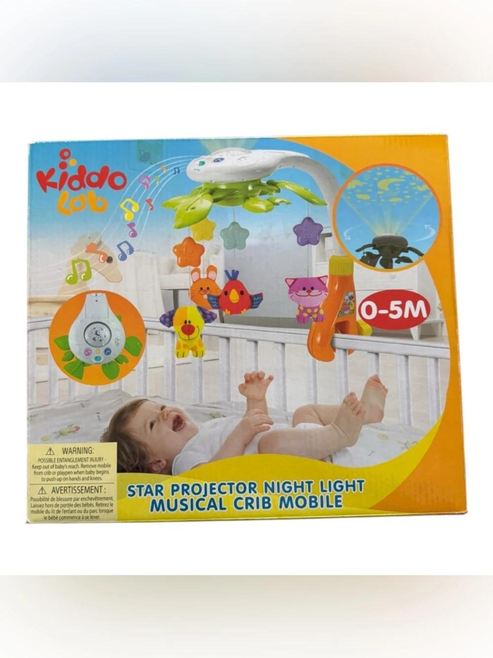 Kiddo Lab Star Projector Night Light Musical Crib Mobile