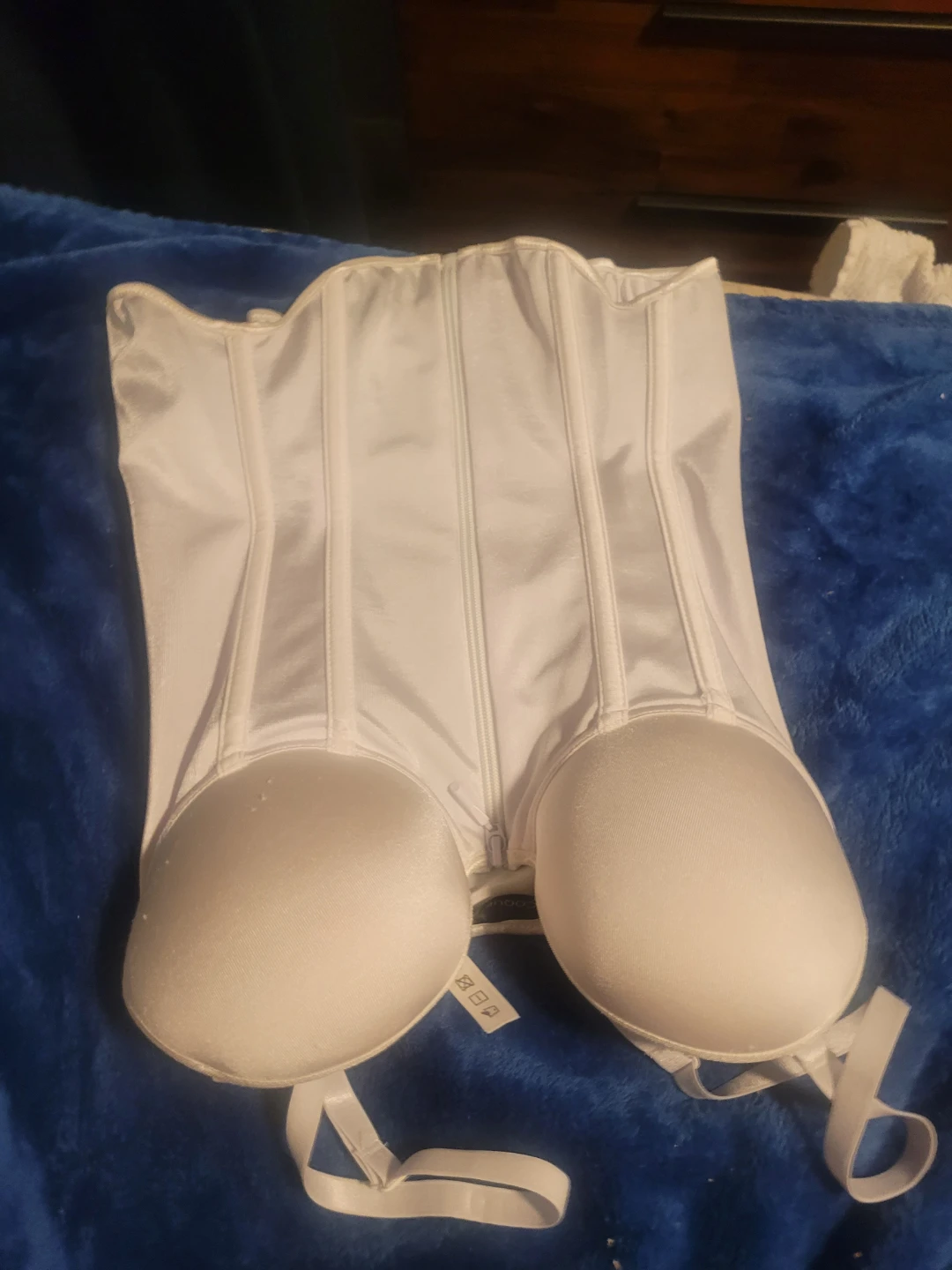 White Corset Top with shoulder/garter straps - photo 3
