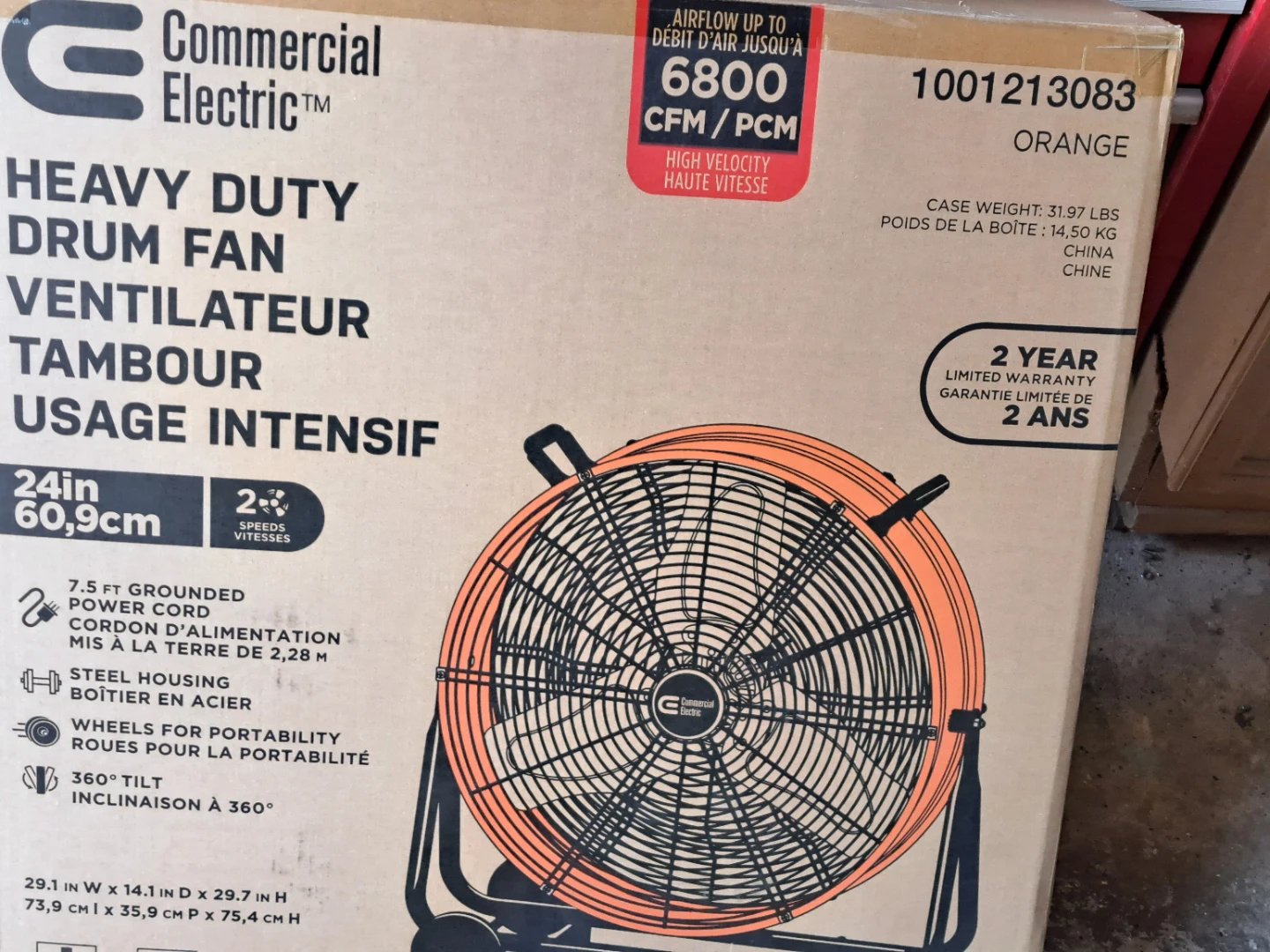Commercial Electric Heavy Duty Drum Fan - 24in - photo 2