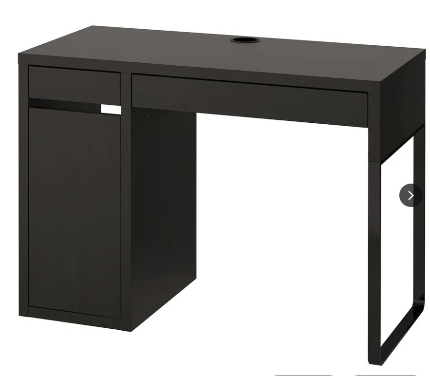 MICKE Desk, black-brown