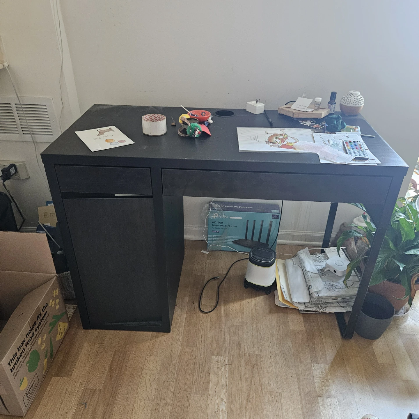 MICKE Desk, black-brown - photo 3