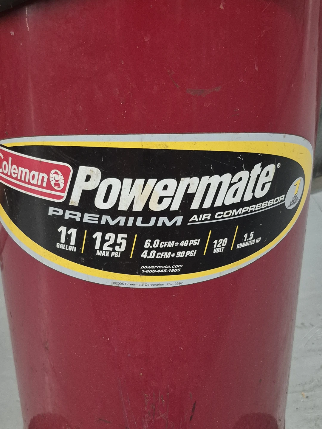 Coleman Powermate Premium Air Compressor 11 Gallon - photo 4