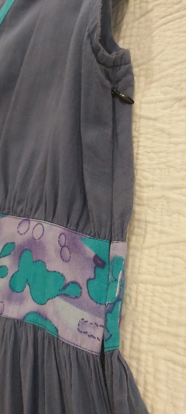 Blue Sundress with Purple and Teal Pattern - photo 2