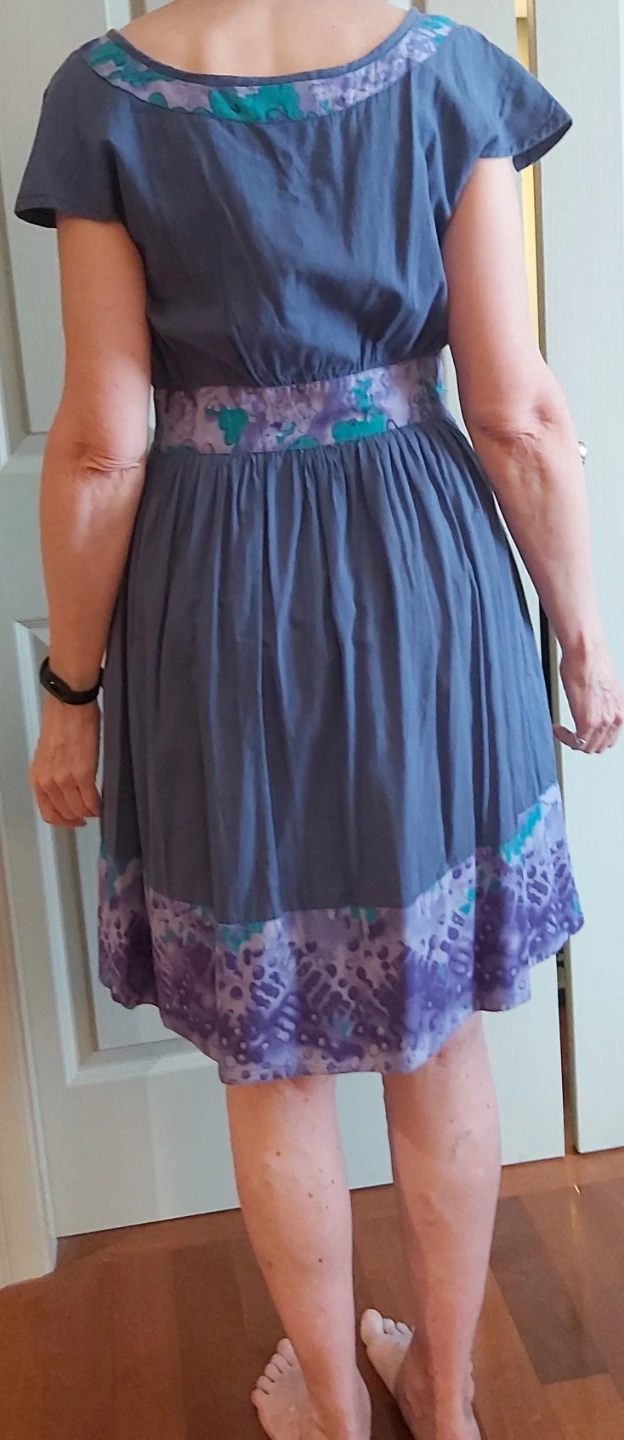 Blue Sundress with Purple and Teal Pattern - photo 4