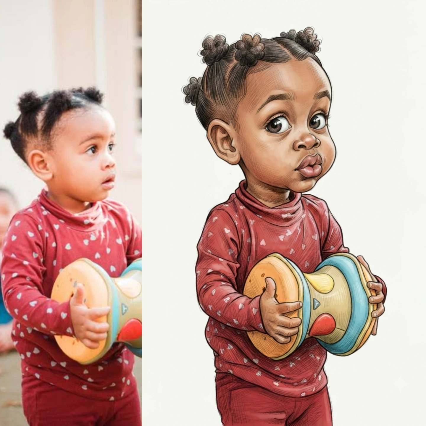 AI digital caricatures $5 per person or pet