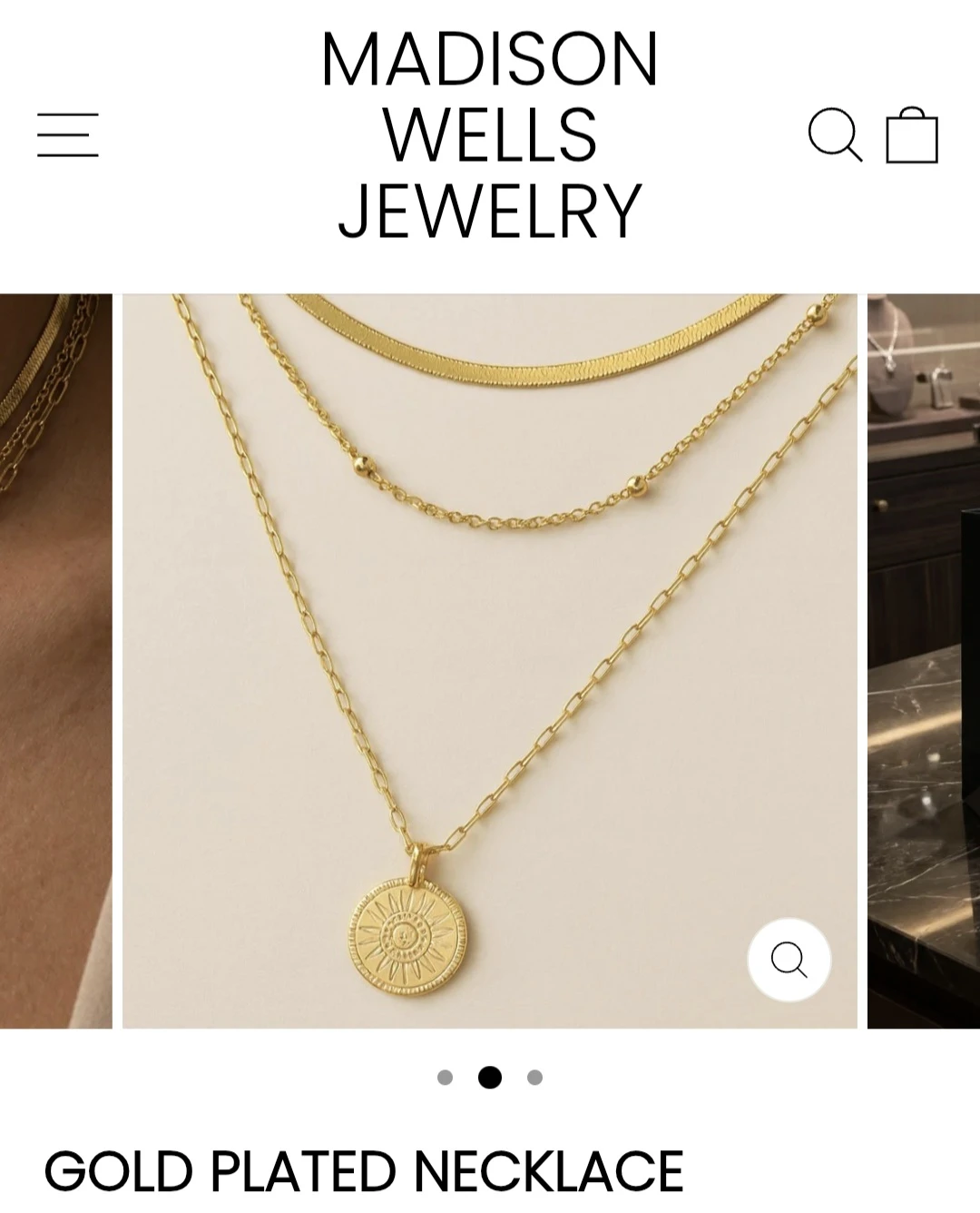 Madison Wells Jewelry Gold Plated Necklace