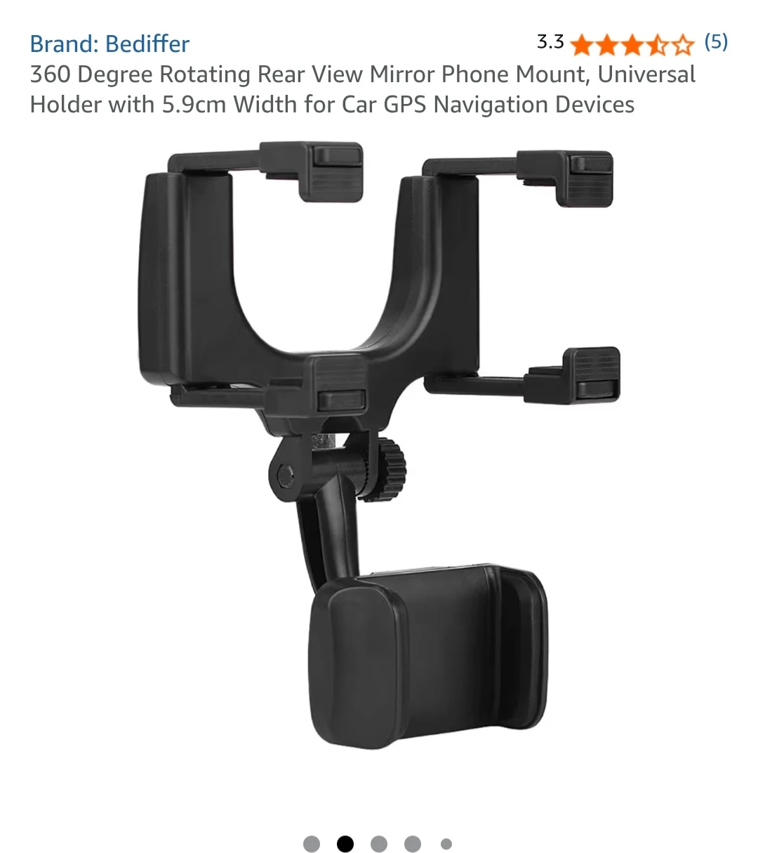 Bediffer 360 Degree Rotating Rear View Mirror Phone Mount - photo 3
