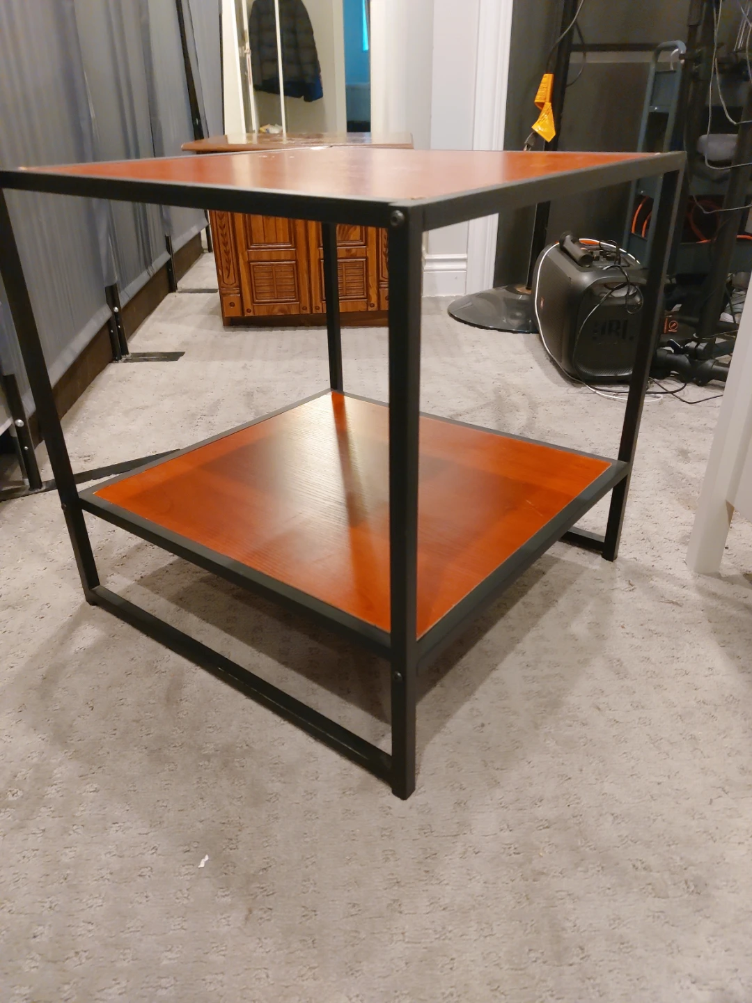 Two-Tiered End Table with Wood Shelves - photo 4