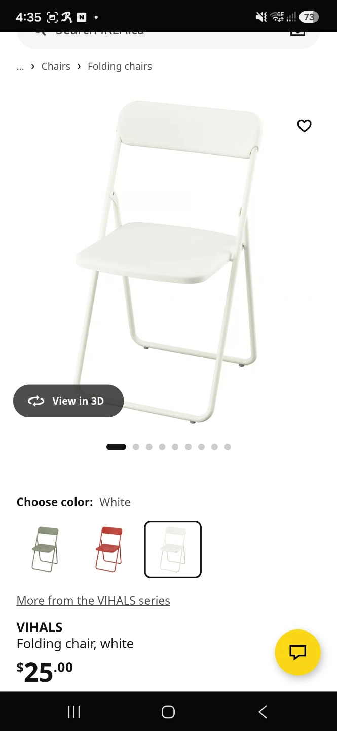 IKEA VIHALS Folding Chair, White