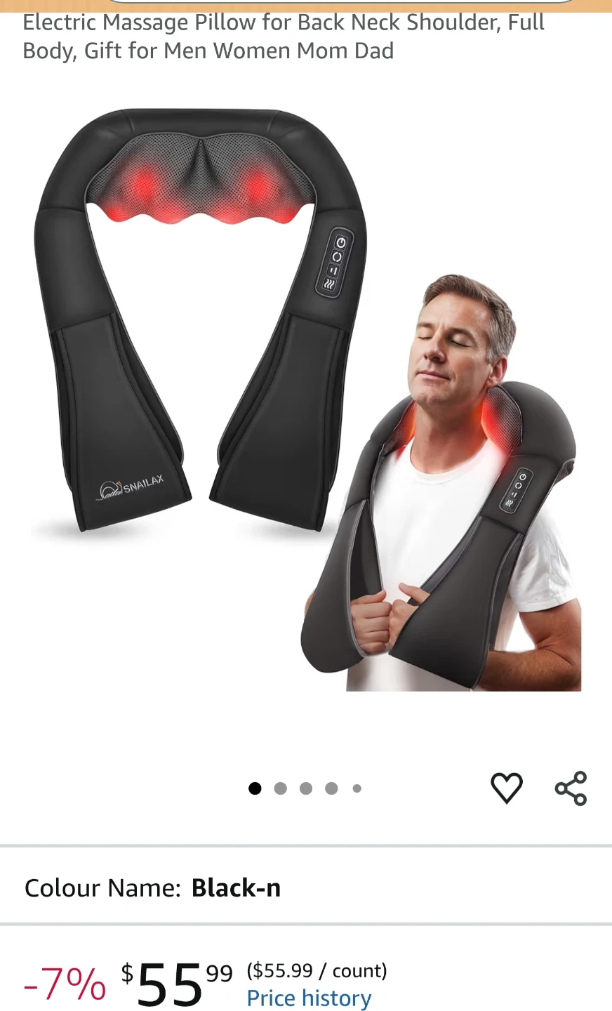 Snailax Electric Neck Shoulder Massager with Heat - photo 3