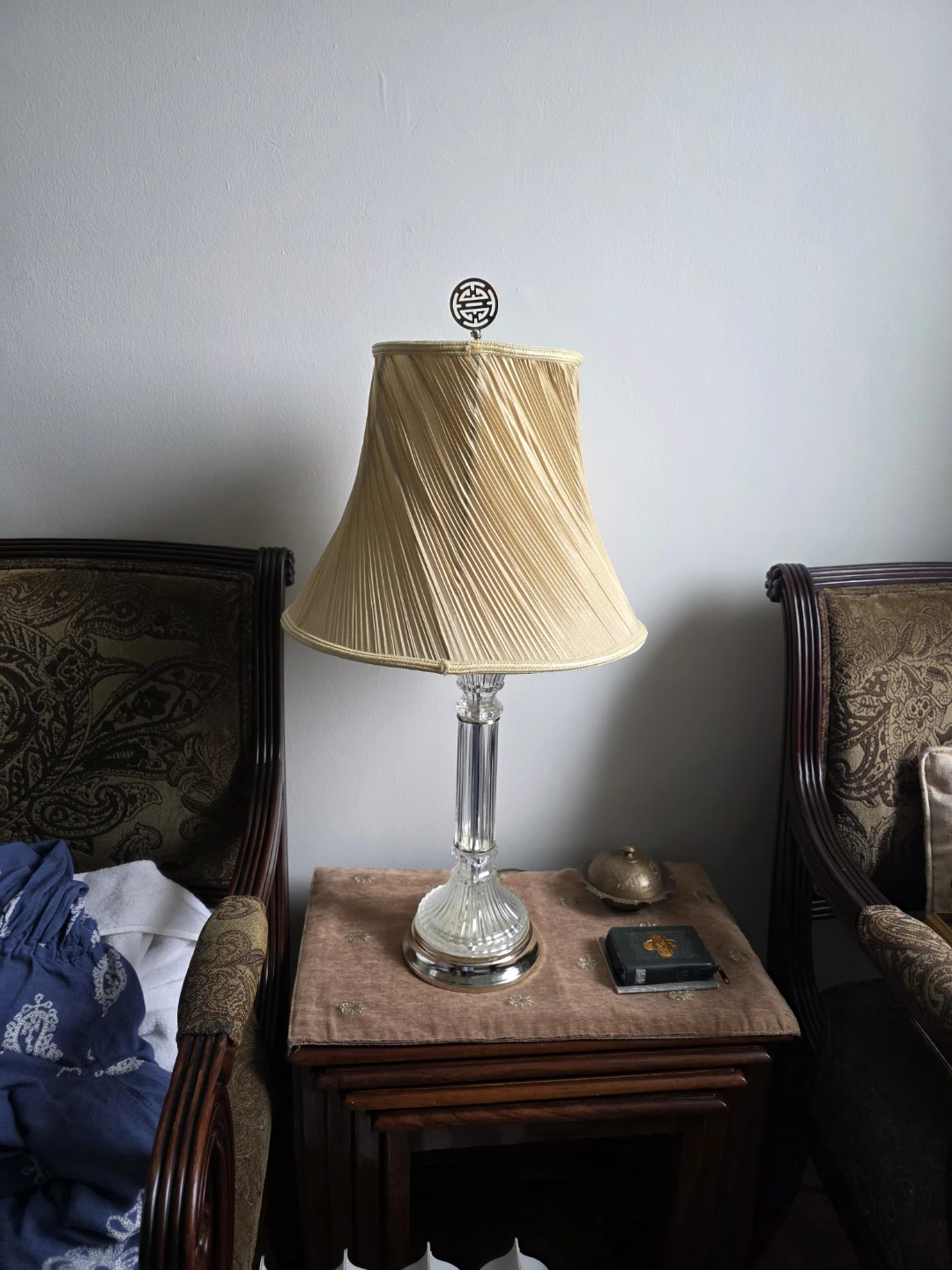 Crystal like and Silk Table Lamp