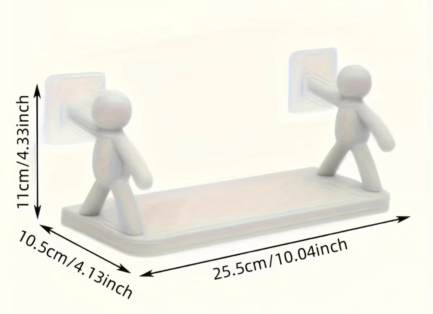 White Wall Shelf with Man-Shaped Supports - photo 2