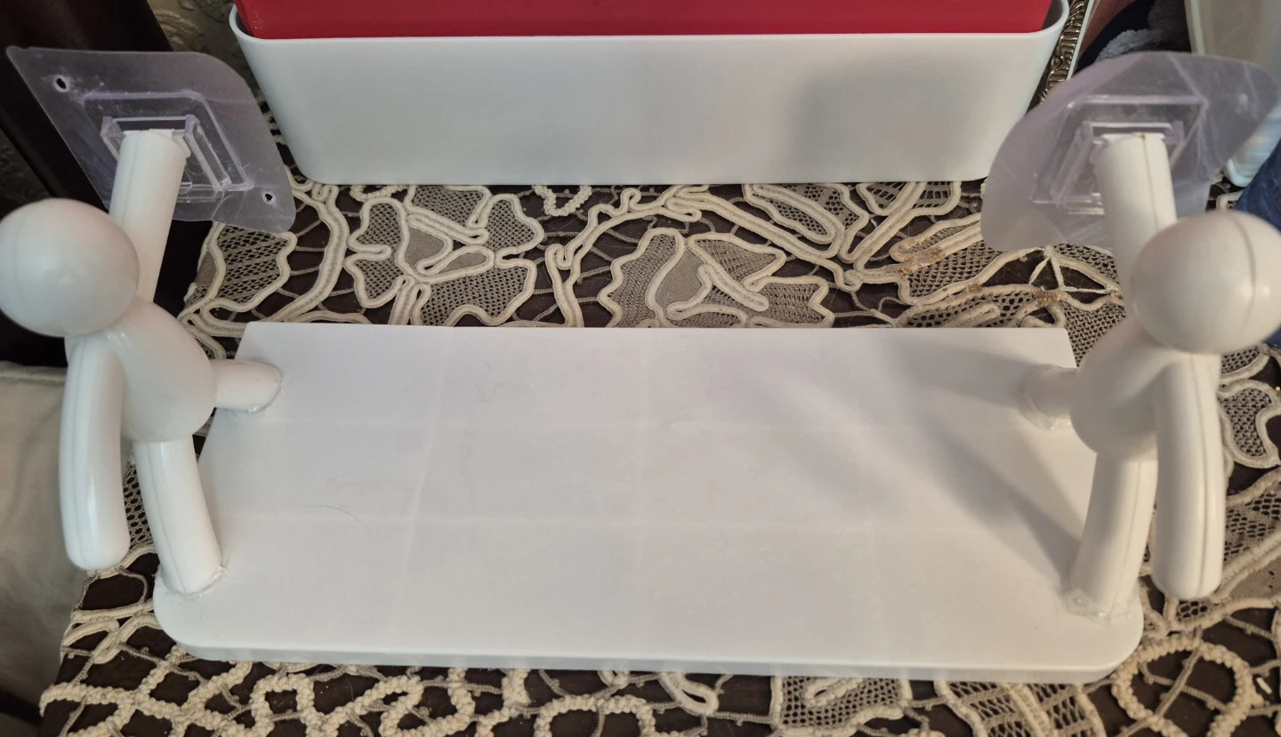 White Wall Shelf with Man-Shaped Supports - photo 5