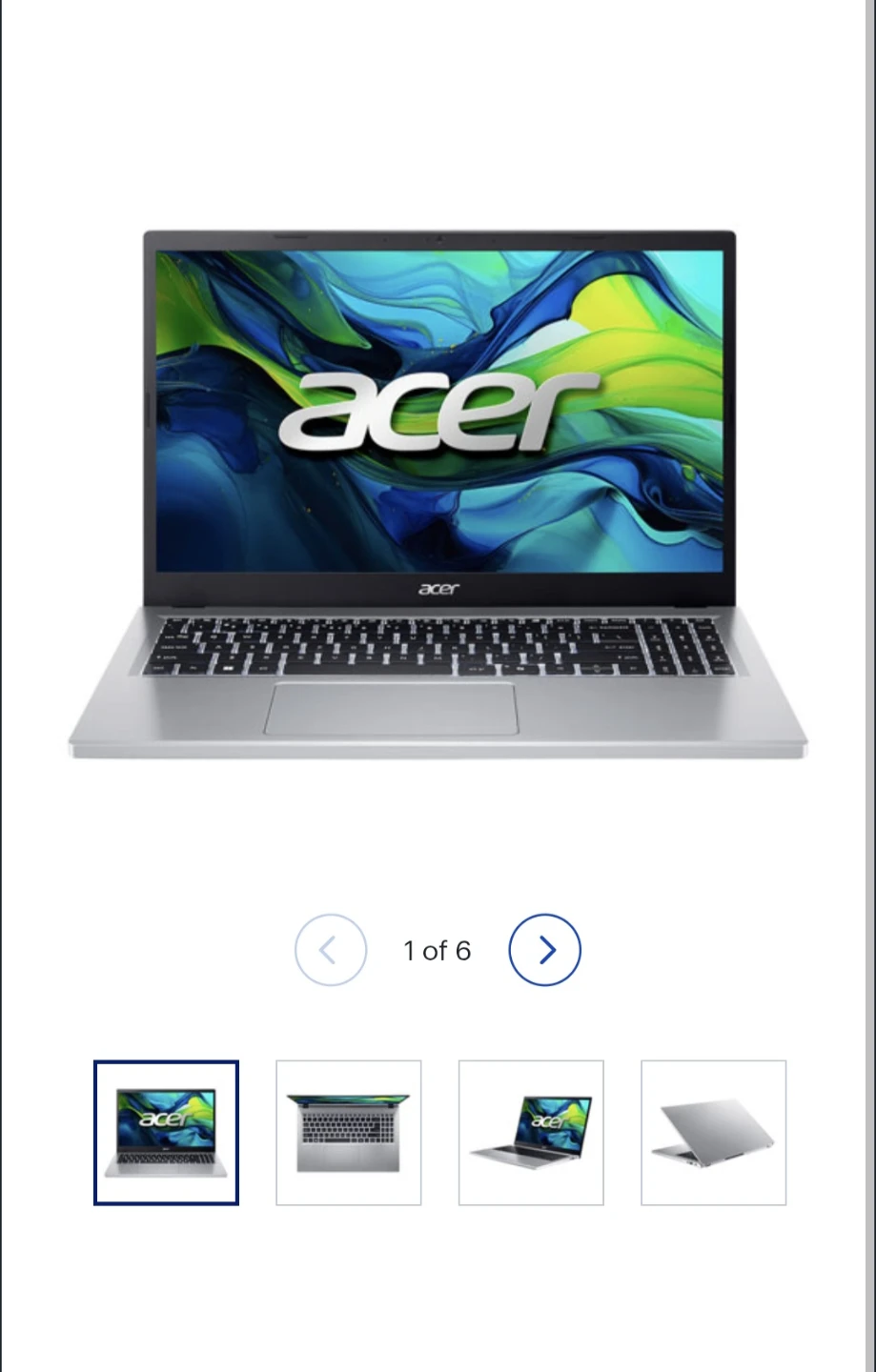 Acer aspire laptop 15 go-as new