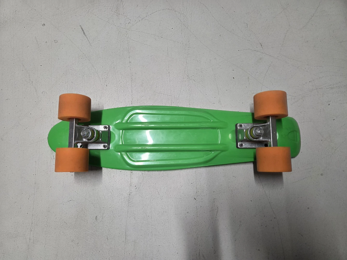 Green Skateboard with Orange Wheels - photo 3