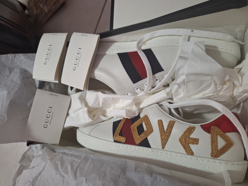 Gucci Ace Sneaker 'Loved' White Red Blue - photo 2
