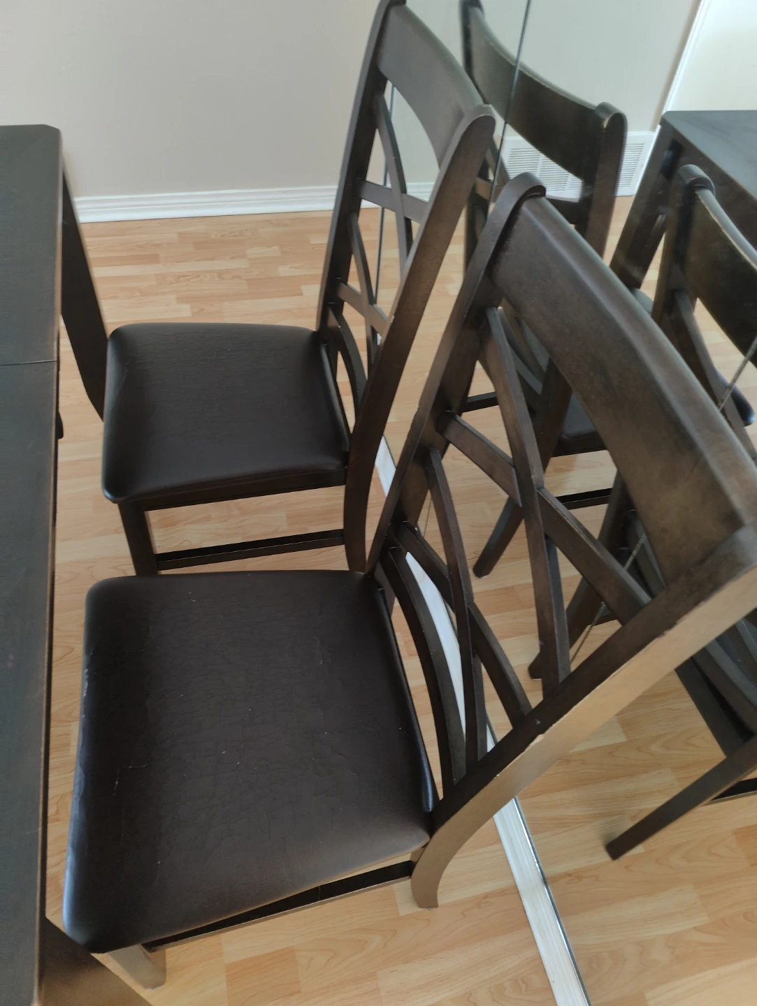 Dark Wood Dining Table with 4 Chairs - photo 3