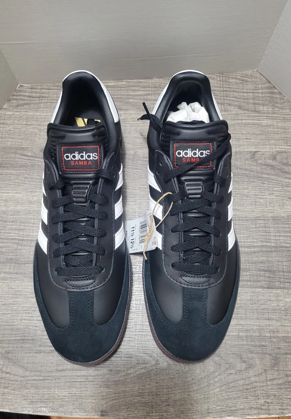 Adidas Samba Classic Shoes Black White Gum Sole Size 11.5