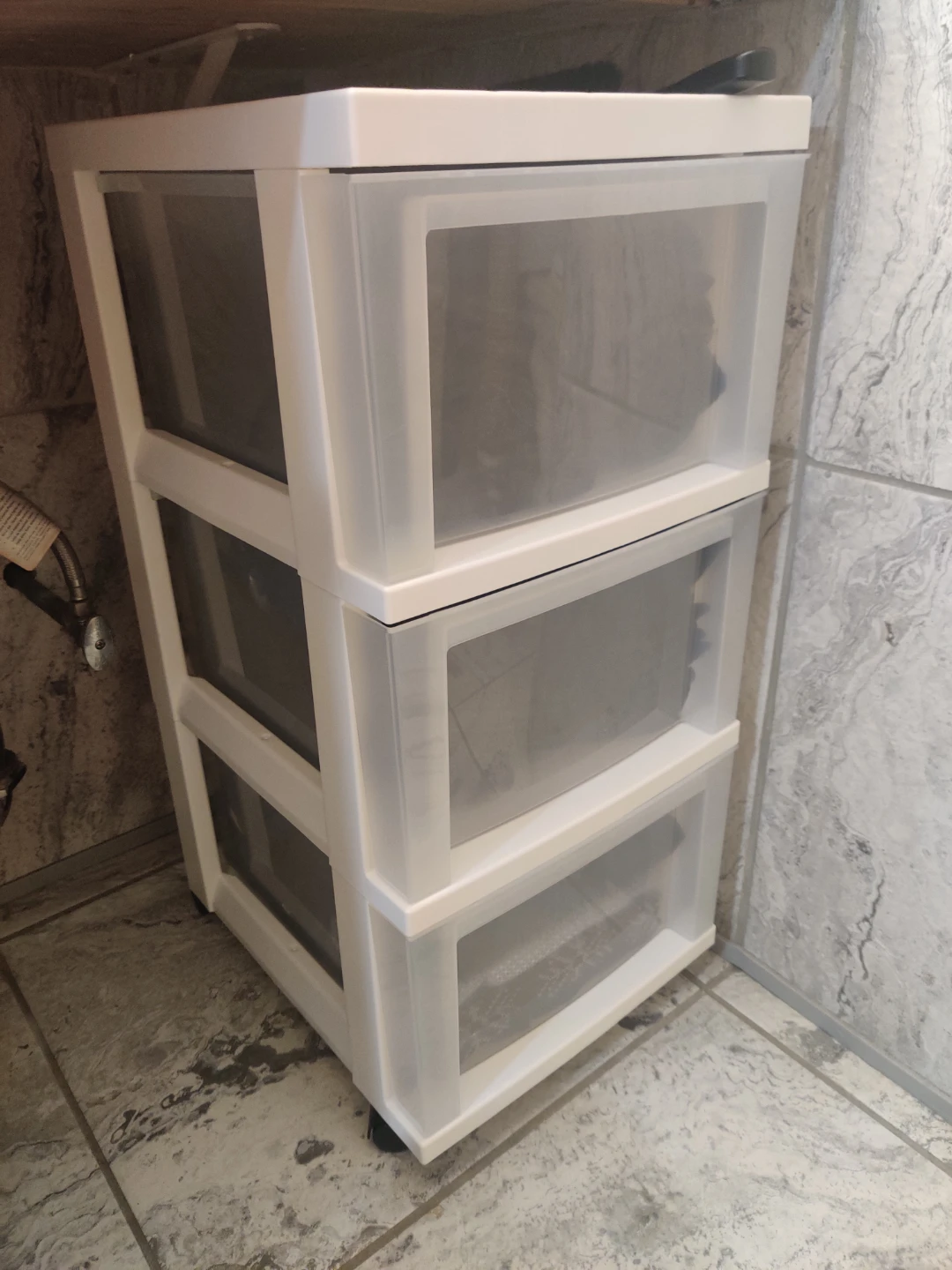 White 3-Drawer Plastic Storage Unit