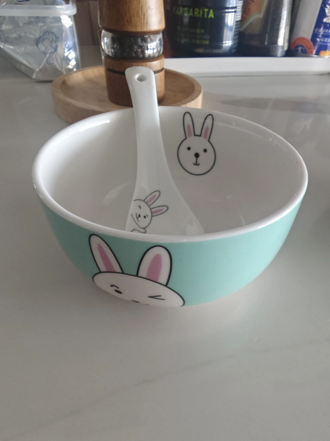Cute Bunny Bowl and Spoon Set