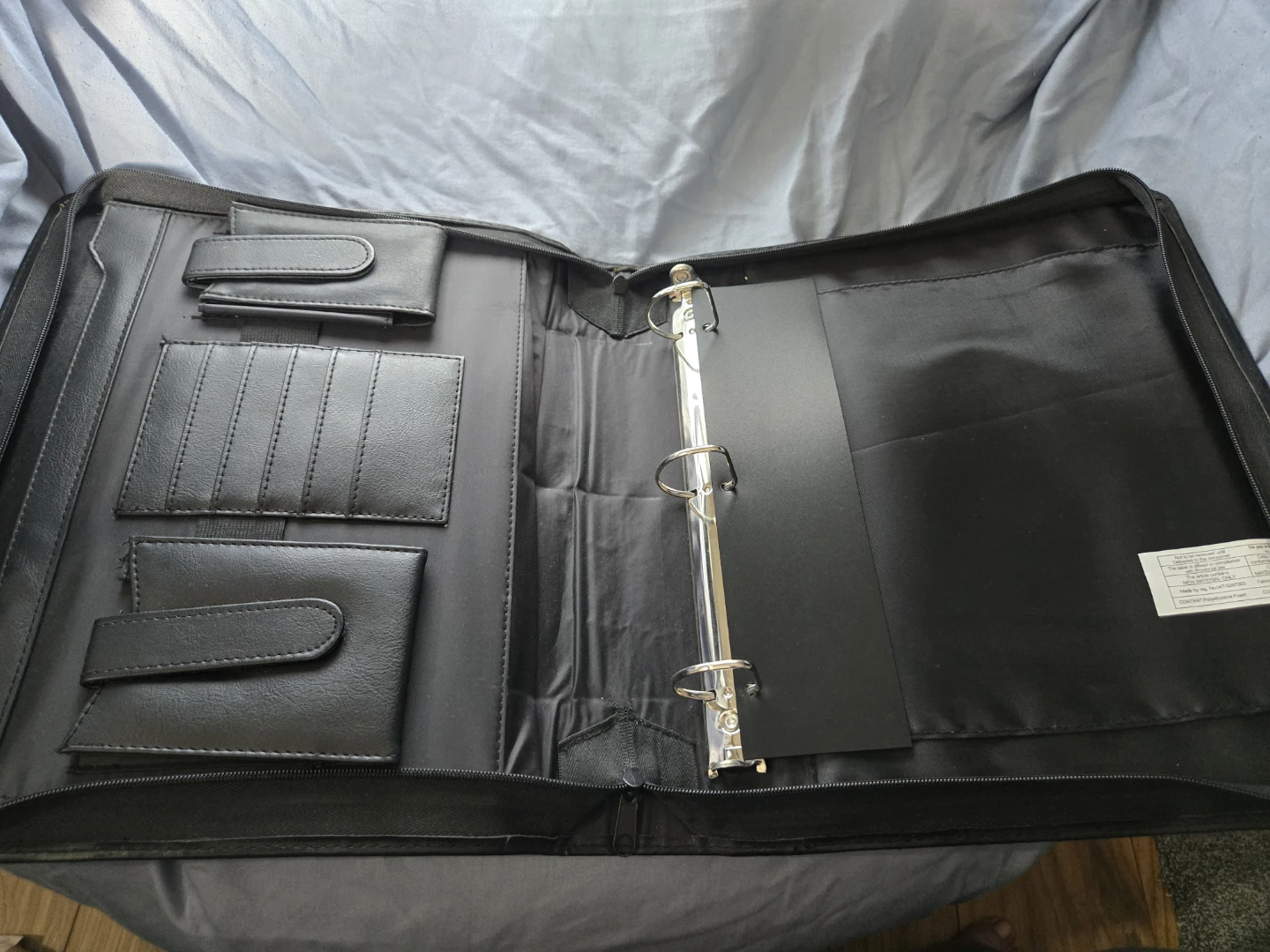 Black Leather Portfolio Binder with Handle - photo 4