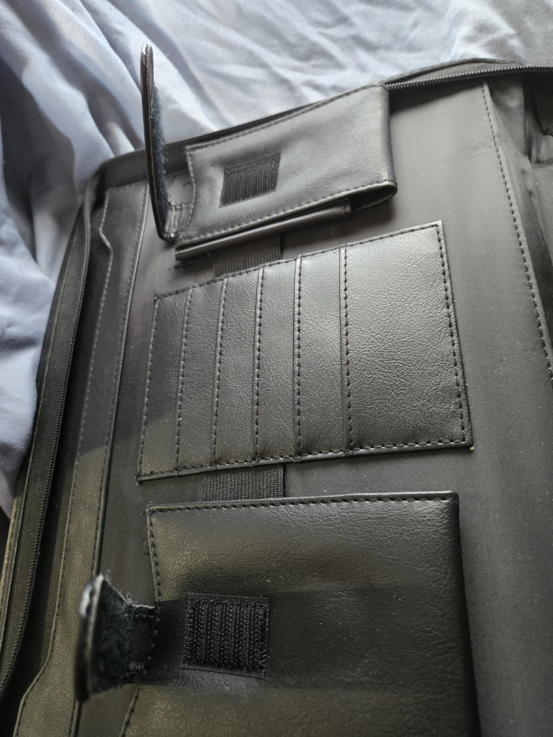 Black Leather Portfolio Binder with Handle - photo 5