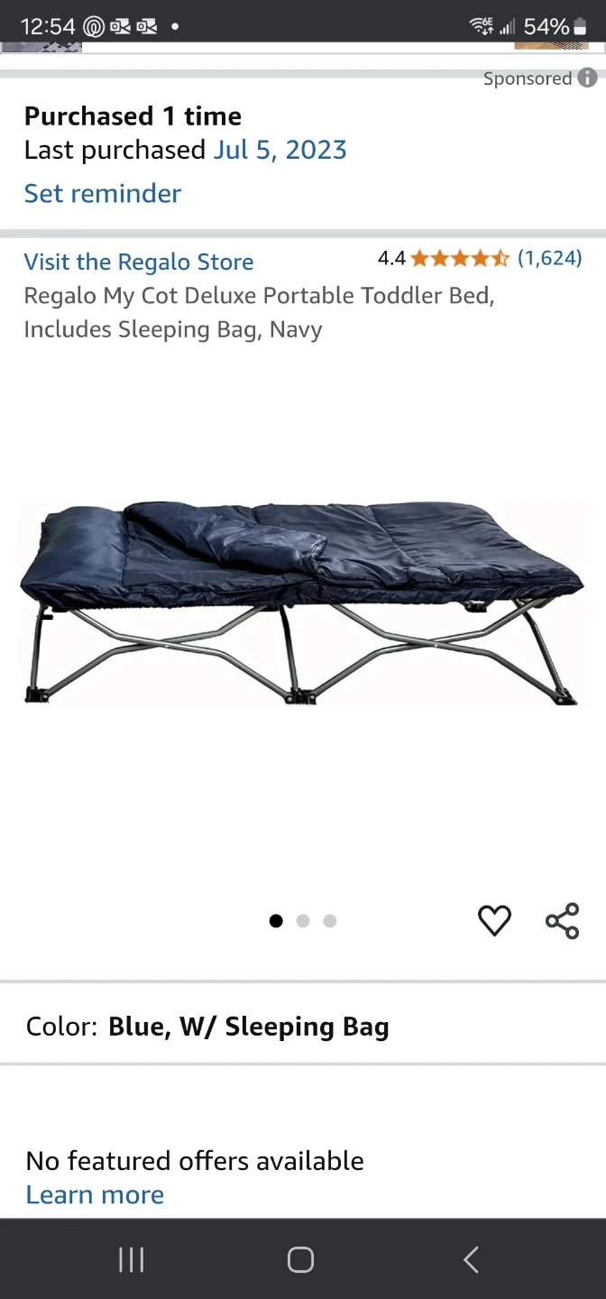 Regalo My Cot Deluxe Toddler Bed with Sleeping Bag - photo 2