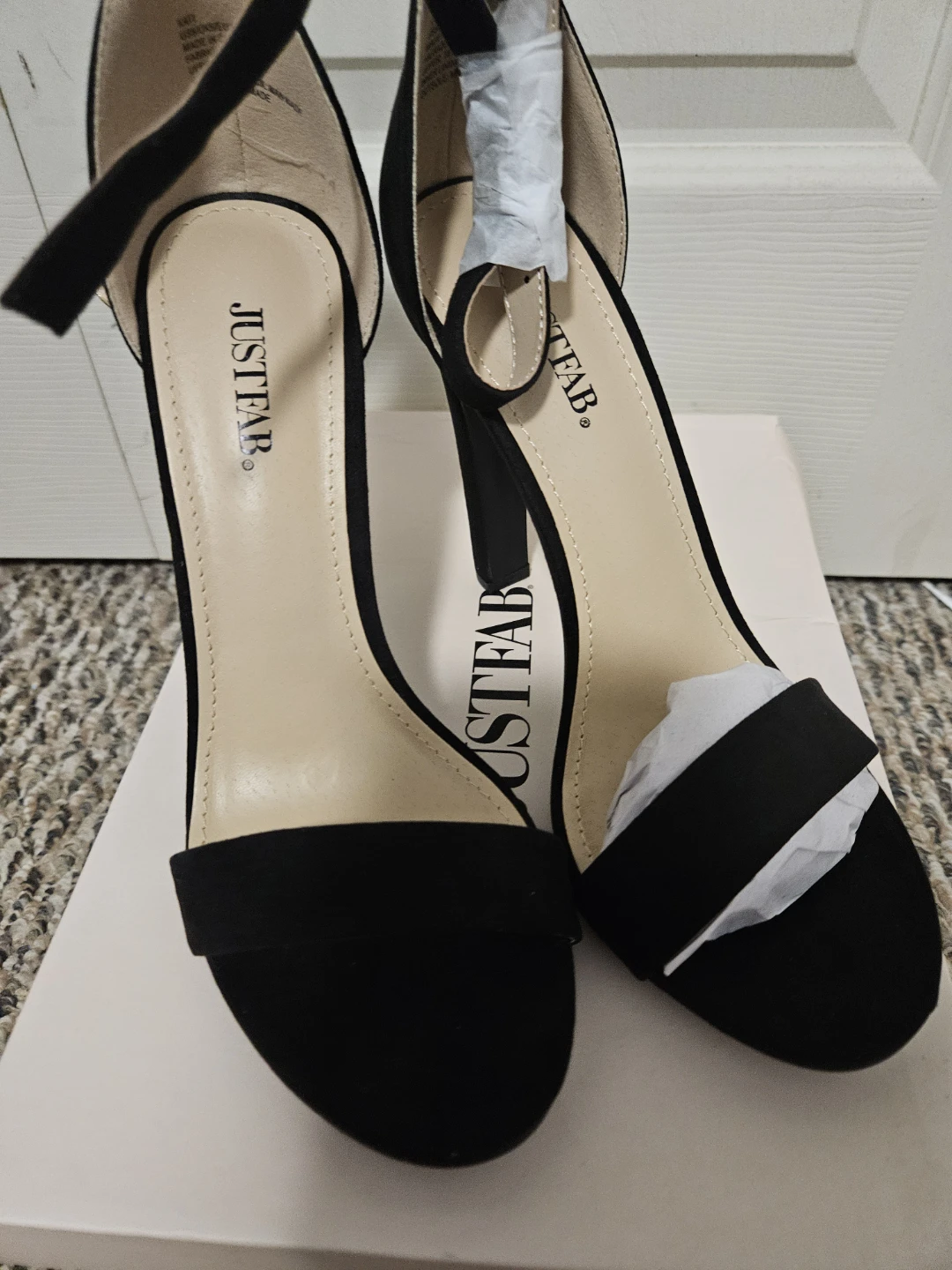 JustFab Black Suede Block Heel Sandals - photo 4