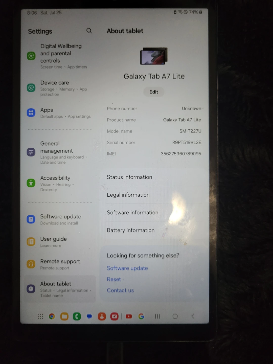 Samsung Galaxy Tab A7 Lite Tablet SD card blue tooth speaker inc - photo 4