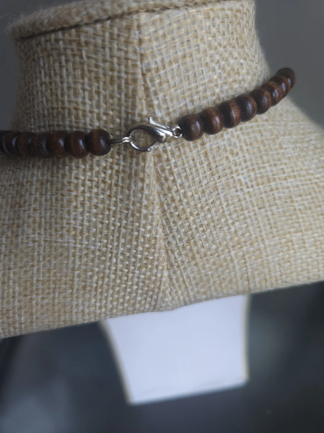 Vintage  hand made Bead Necklace with Amber Pendant - photo 3