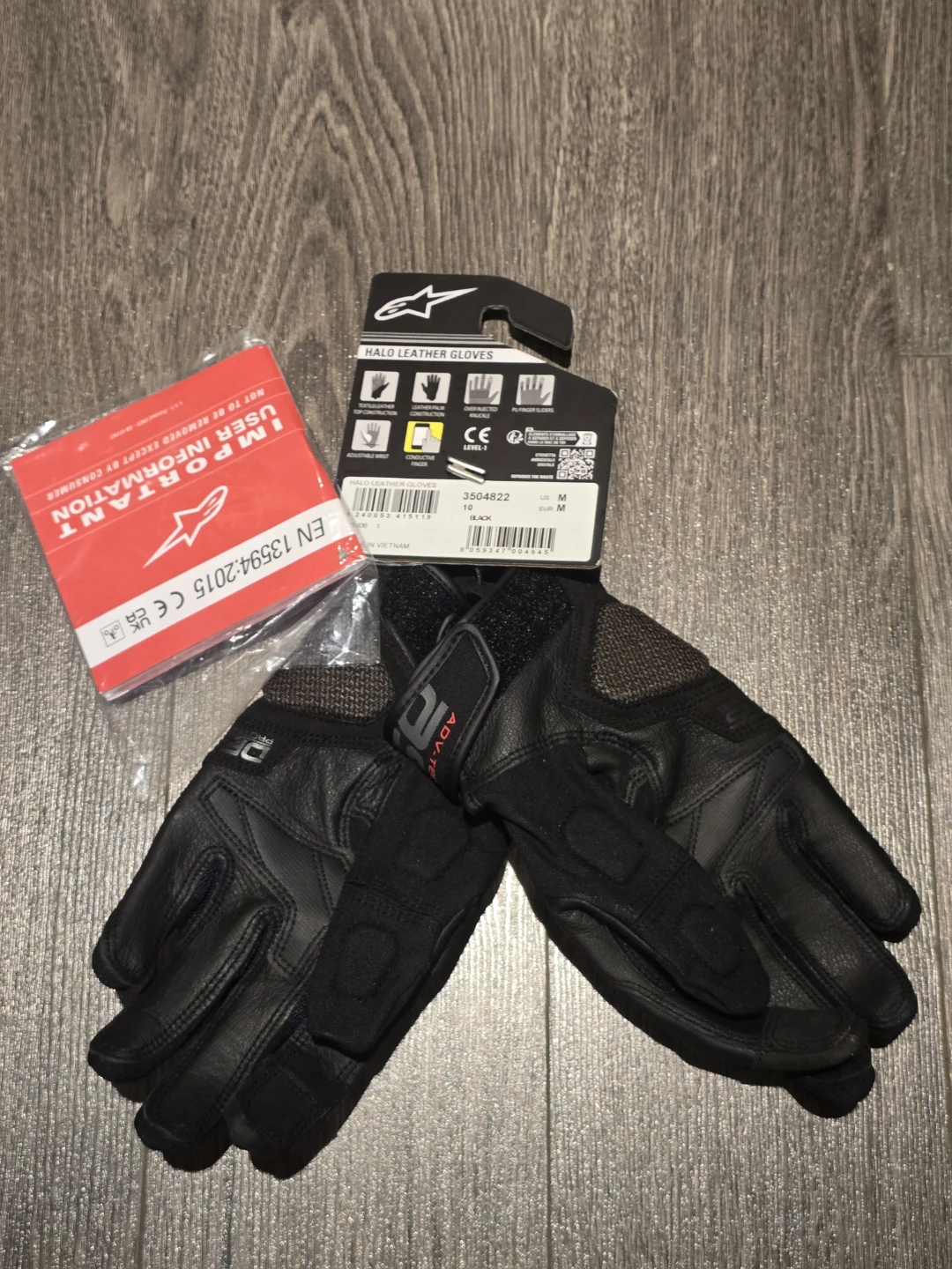 Alpinestars Halo Leather Gloves - Size M - photo 2