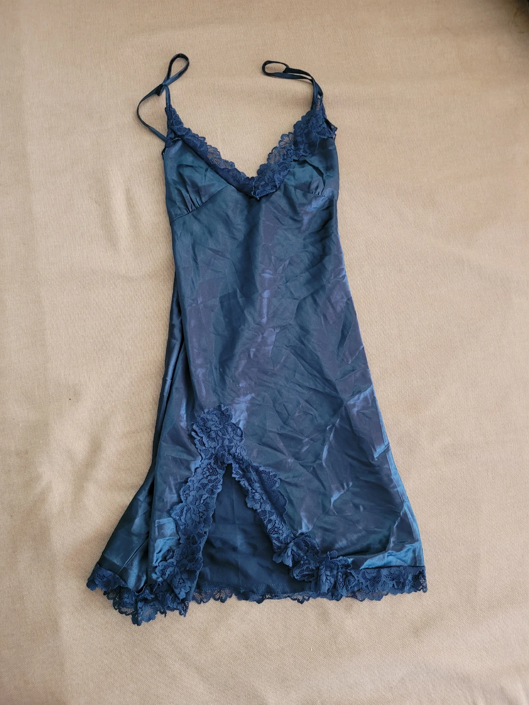 Women's Satin Lace Slip Dress - photo 2
