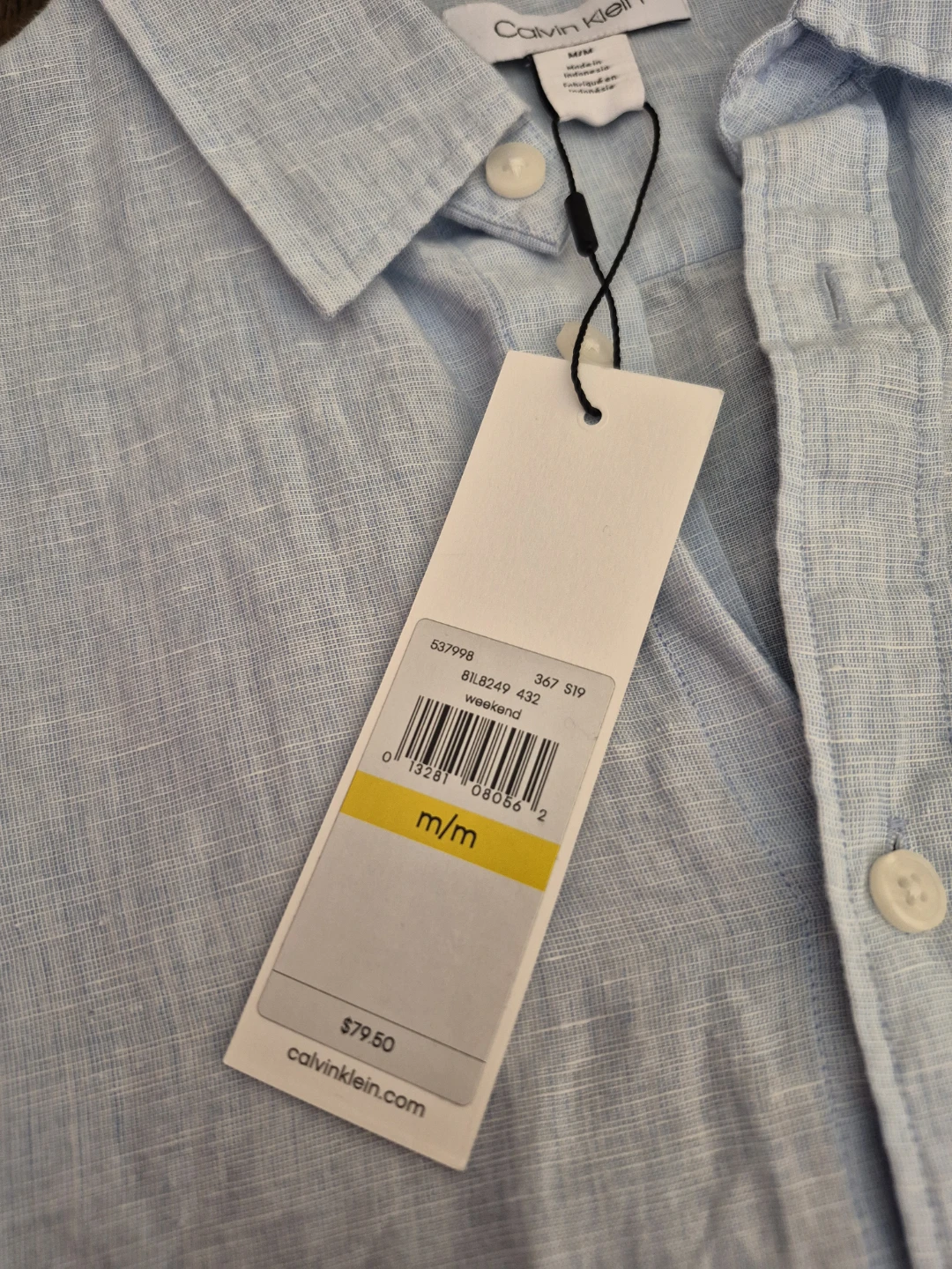 Calvin Klein Men's Short Sleeve Linen Blend Shirt